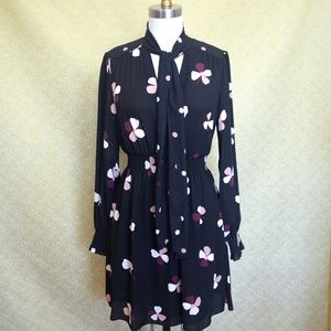 Kate Spade Black Floral Midi Dress